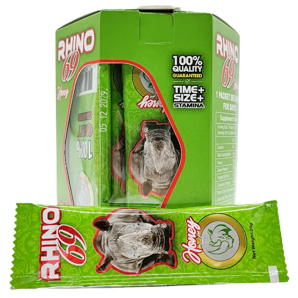 Rhino 69 Green Honey 20g x 24 Pouches